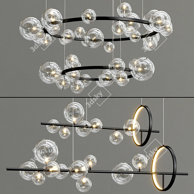 Modern Metal and Glass IONA Collection 3D model image 3