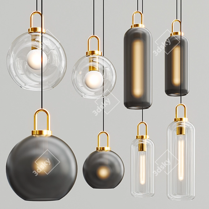 Modern Magnetic Pendant Lamps 3D model image 2