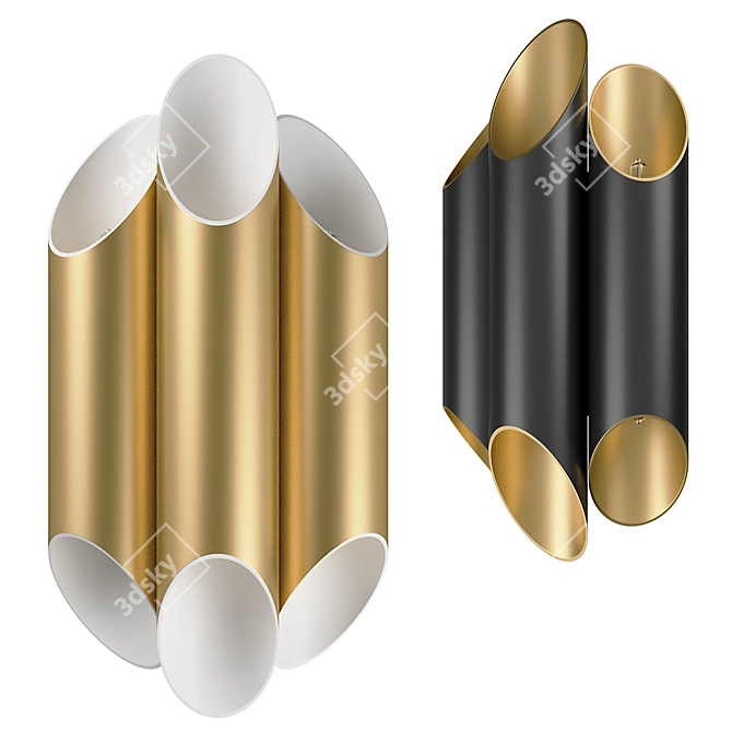 Modern Gold and Black Siena Lightstar 3D model image 2