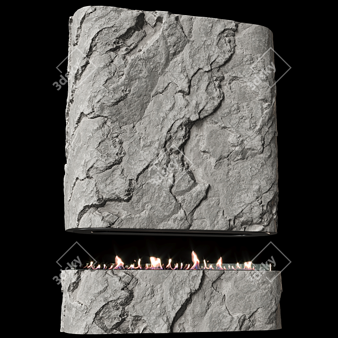 Rock Bioethanol Fireplace 3D model image 7