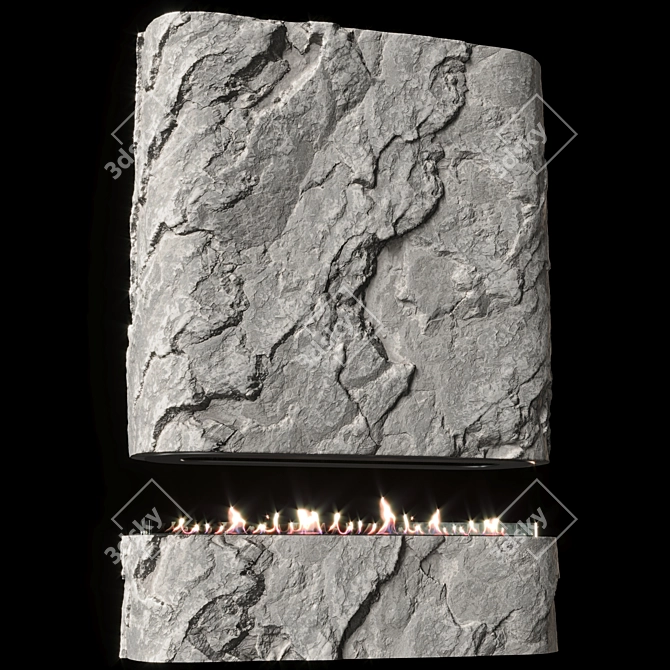 Rock Bioethanol Fireplace 3D model image 11