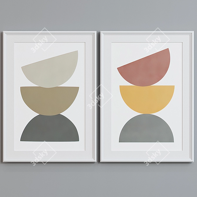 Modern Abstract Picture Frame Set 3D model image 2