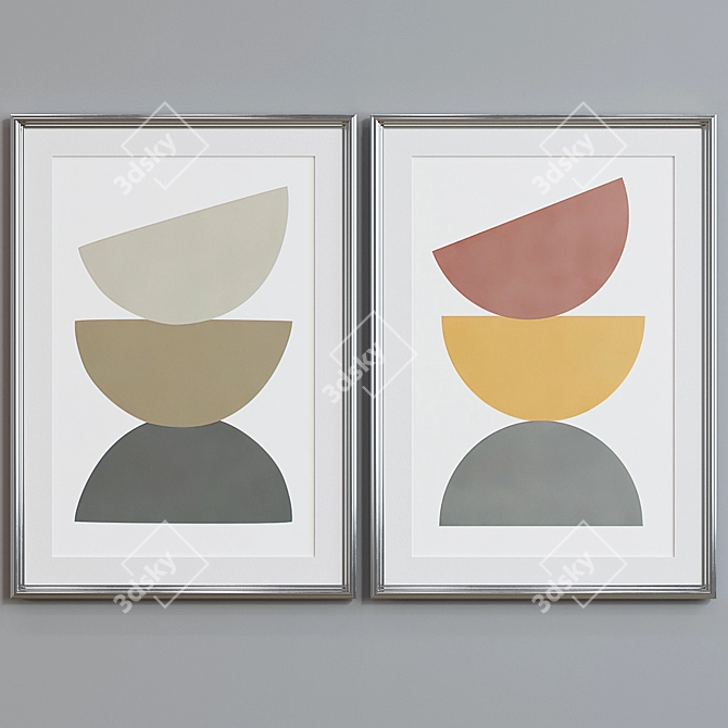 Modern Abstract Picture Frame Set 3D model image 5