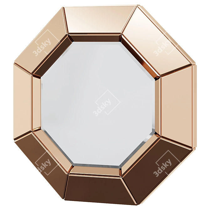 Elegant Amber Glass Mirror 3D model image 1