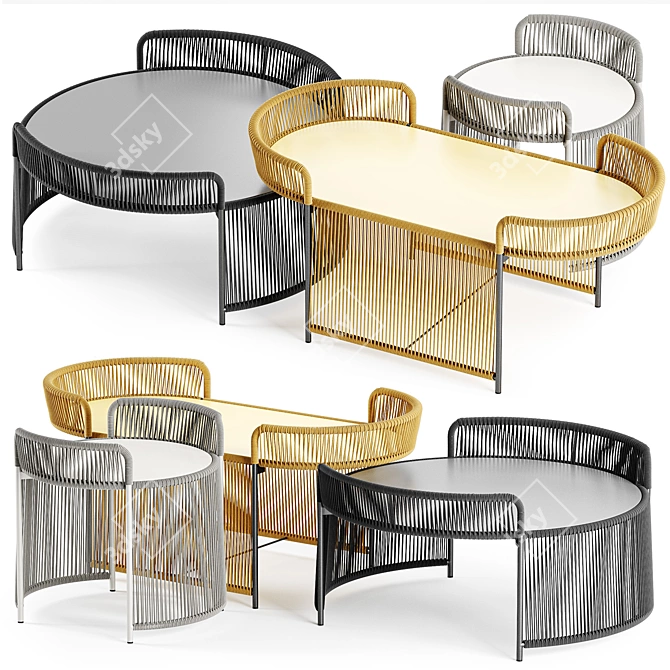 ALTANA Set: Stylish Chairs and Tables 3D model image 1