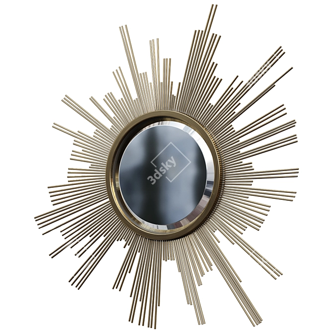 Vintage Brass Finish Mirror: Eichholtz Nikki 3D model image 1