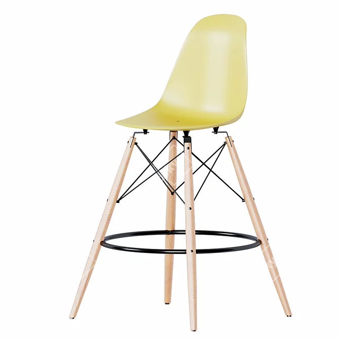 Elegant Eames Bar Chair 3D model image 2