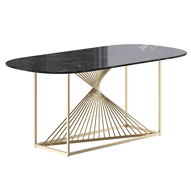 Elegant Marquis Champagne Gold Table 3D model image 1