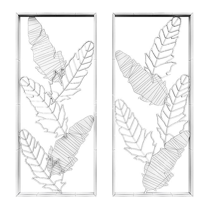 Designer Leaf Wall Decor by ImperiumLoft 3D model image 3