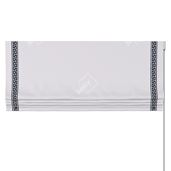 Custom Greek Key Flat Roman Curtains 3D model image 2