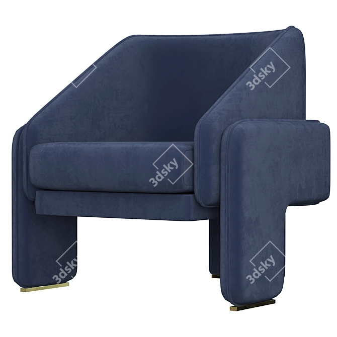 Elegant Unity Armchair by Dooq 3D model image 1