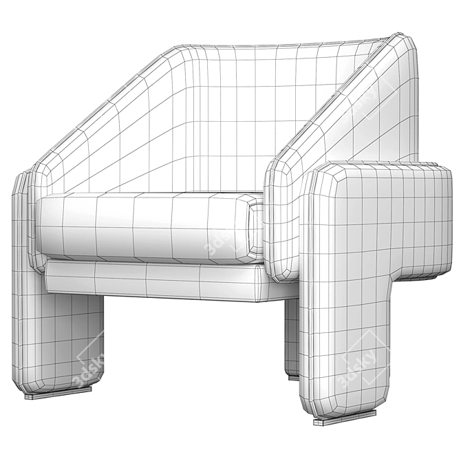 Elegant Unity Armchair by Dooq 3D model image 4