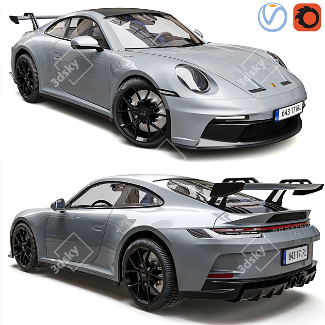 Sleek Porsche 911 GT3 2022 3D model image 1