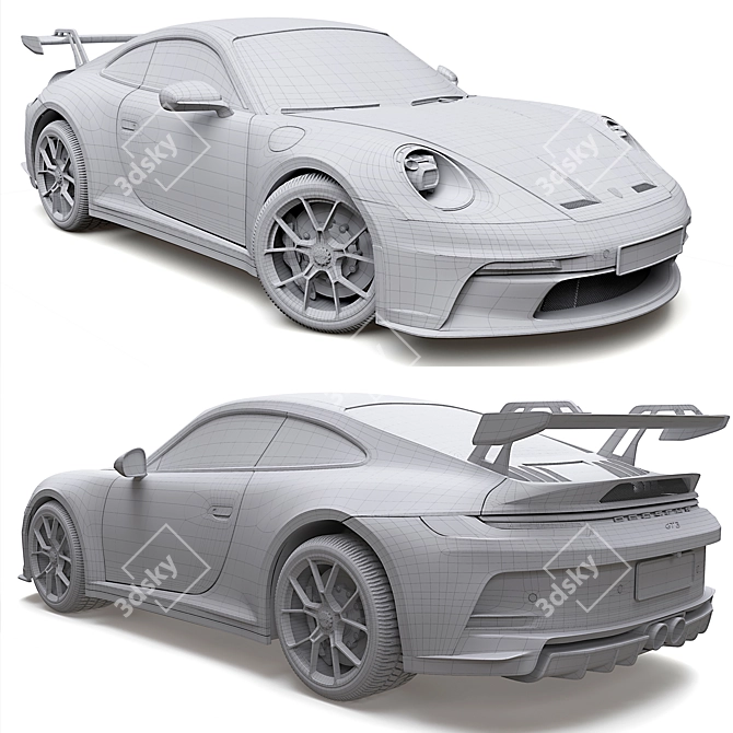 Sleek Porsche 911 GT3 2022 3D model image 6