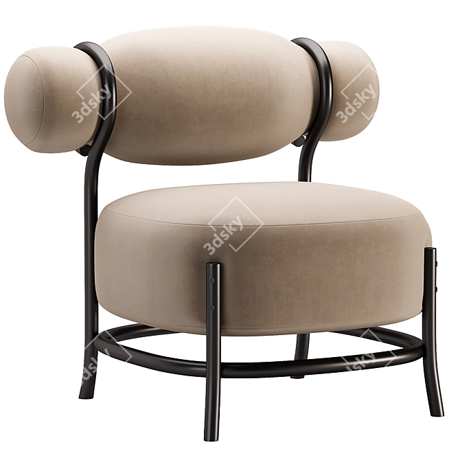 Chignon Armchair: Sophisticated Elegance for Modern Spaces 3D model image 3