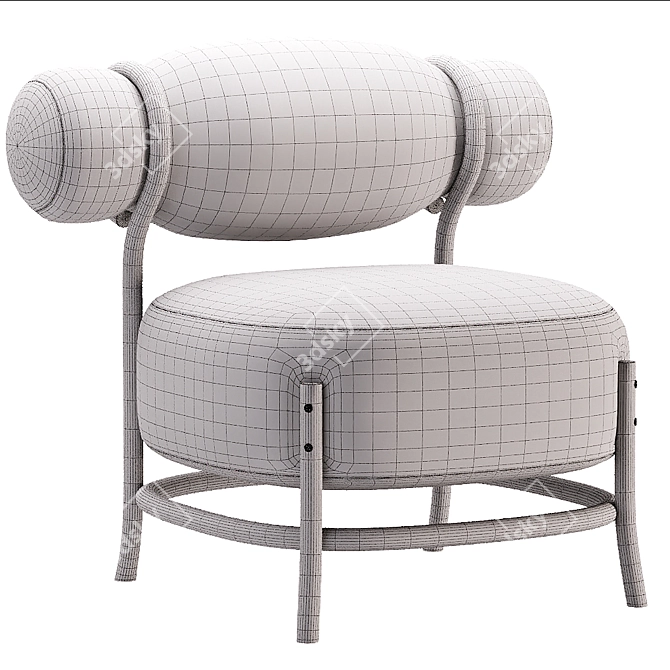 Chignon Armchair: Sophisticated Elegance for Modern Spaces 3D model image 4