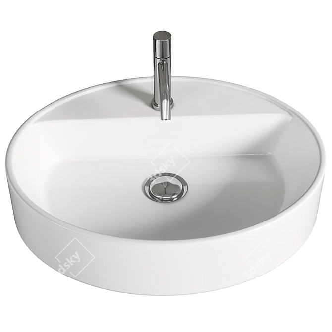 Olympia Oval London 50 Countertop Basin 3D model image 2