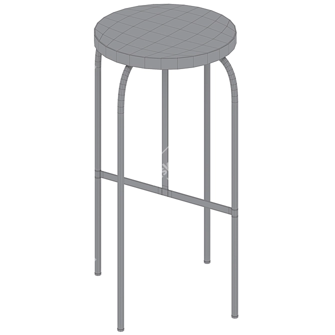 Rustic Shaker Stool: Golden Brown & Grey 3D model image 3