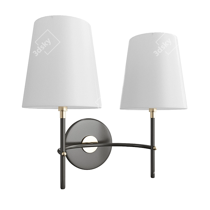 Elegant Shaded Double Sconce 3D model image 1