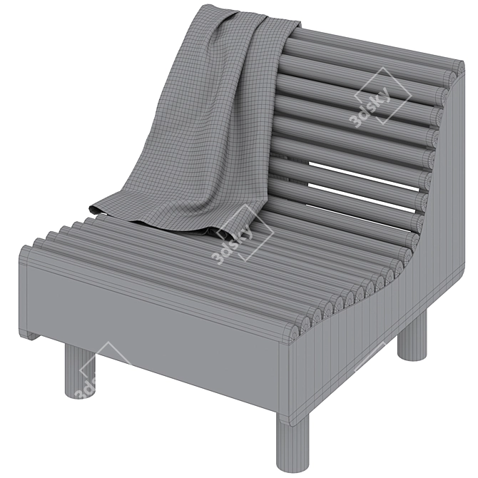 Modern Wave Chaise Lounge Chair 3D model image 5
