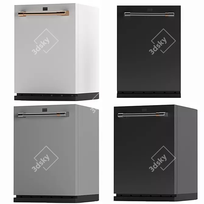 GE Cafe Appliances Dishwasher: Stylish Space-Saving Design 3D model image 1