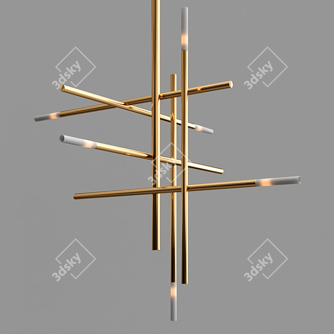 Sophisticate Chandelier with Tubular Shades 3D model image 2