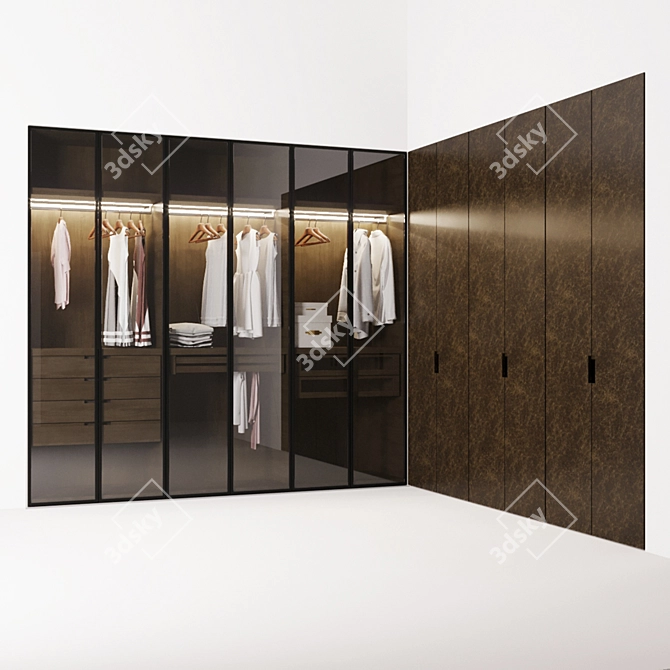 Flou Glass Door Pool Wardrobe 3D model image 1