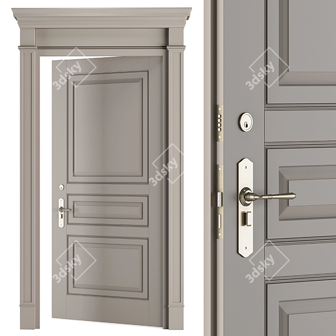 Vintage Cream Door - Set 35 3D model image 8