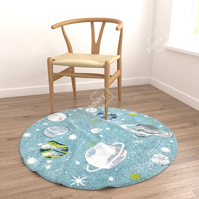 8-Piece Rug Set with Versatile Textures 3D model image 3