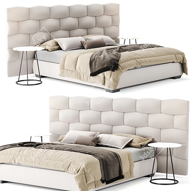Modern Flou MAJAL Bed Design 3D model image 1