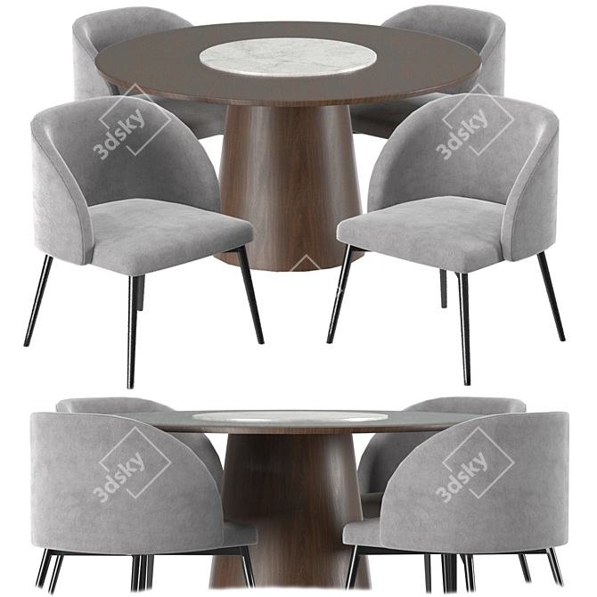 Mebelista 2 Dining Set: sleek, modern, and spacious 3D model image 1