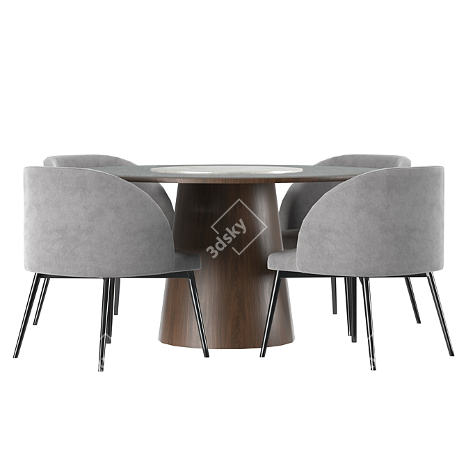 Mebelista 2 Dining Set: sleek, modern, and spacious 3D model image 2