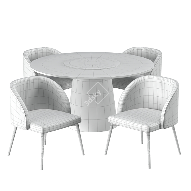 Mebelista 2 Dining Set: sleek, modern, and spacious 3D model image 3