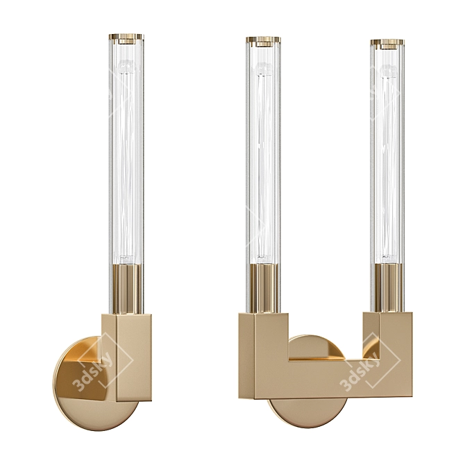 RH Cannelle Wall Lamp: Elegant Double Sconces 3D model image 1