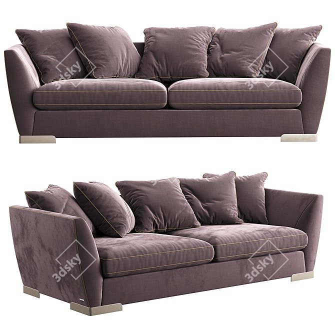BRONX 230 Furman: Modern Sofa with Fur 3D model image 1