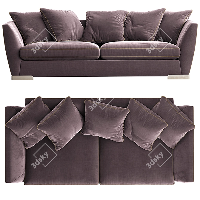 BRONX 230 Furman: Modern Sofa with Fur 3D model image 2