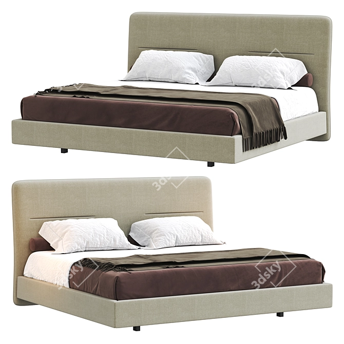 Luxury Domkapa Helen Bed 3D model image 1