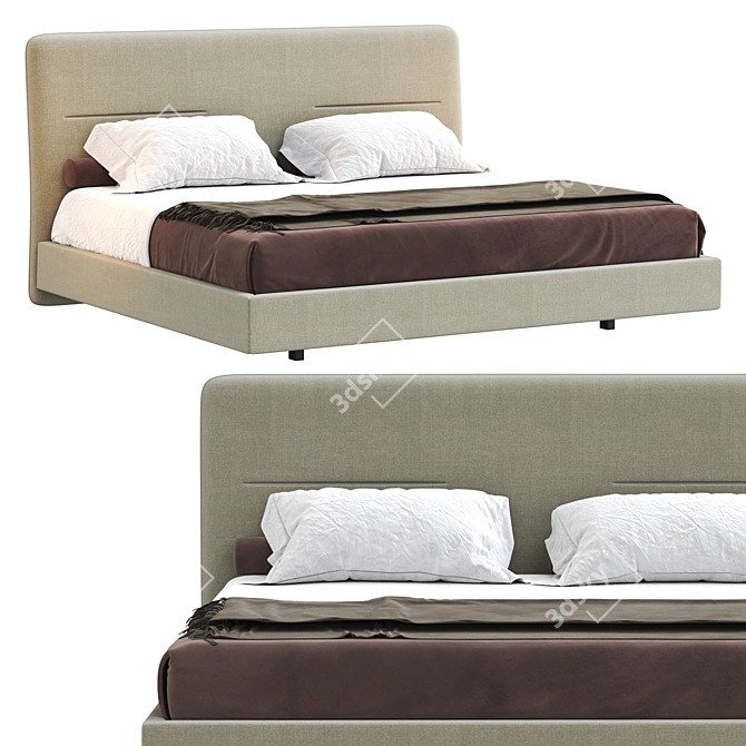 Luxury Domkapa Helen Bed 3D model image 2