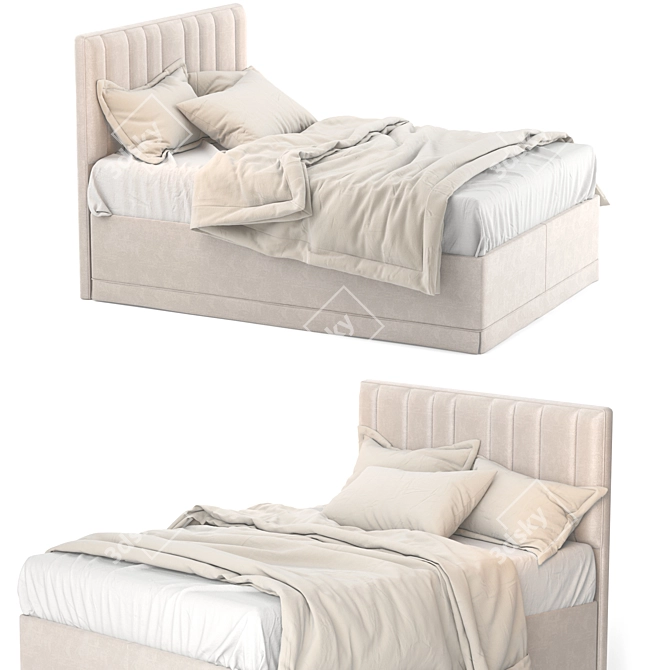 Luxury Bentley Bed with Storage Space 3D model image 1