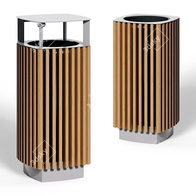 QuinBin: Stylish and Secure Waste Bins 3D model image 1