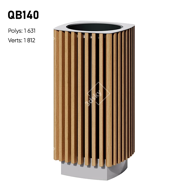 QuinBin: Stylish and Secure Waste Bins 3D model image 2