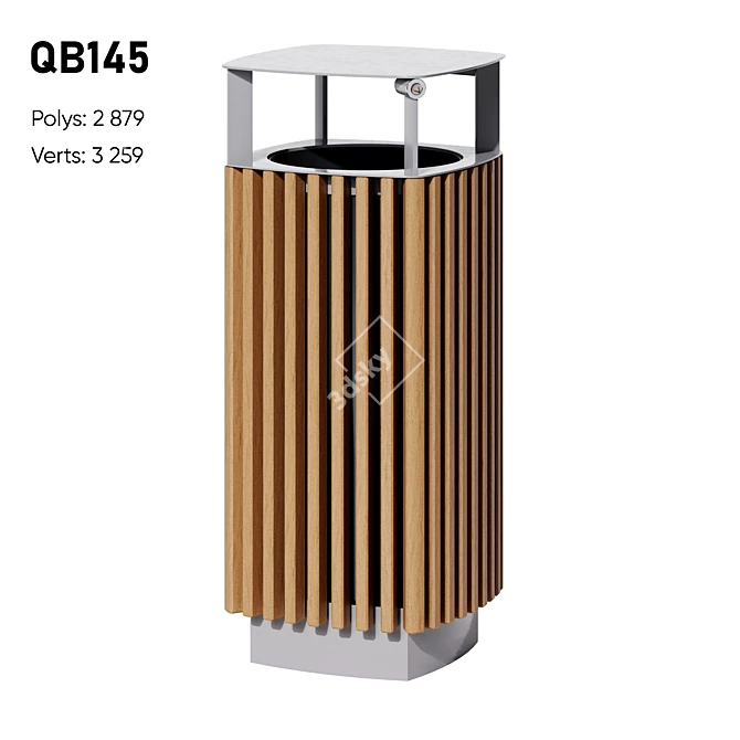 QuinBin: Stylish and Secure Waste Bins 3D model image 3