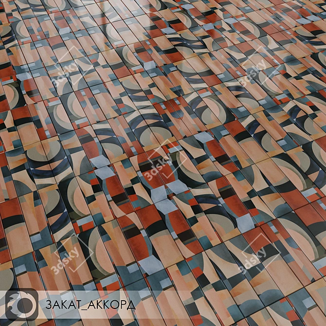 Title: Kerama Marazzi Sunset Accord Ceramic Tiles 3D model image 1