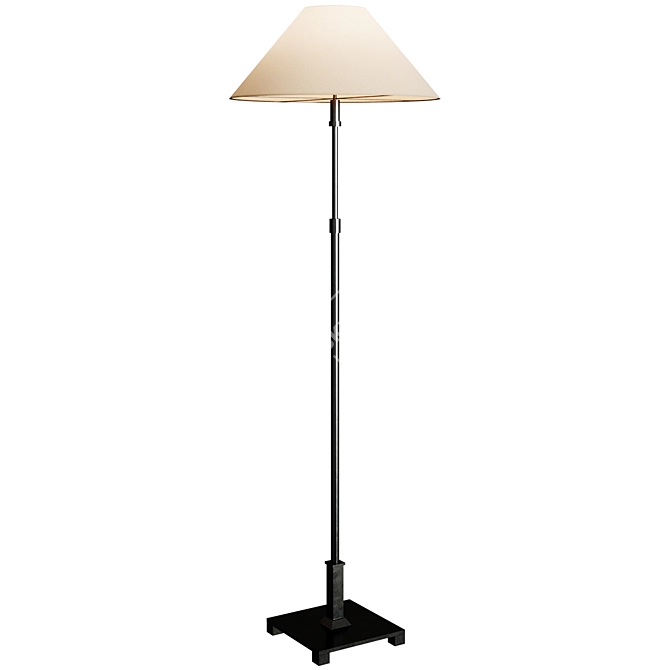 Aged Steel Floor Lamp: Restoration Hardware 3D model image 2