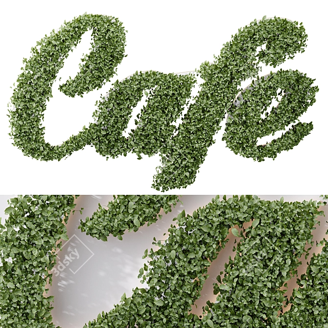 Indoor Letter Wall Plants 3D model image 1