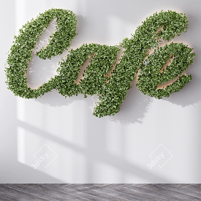 Indoor Letter Wall Plants 3D model image 2