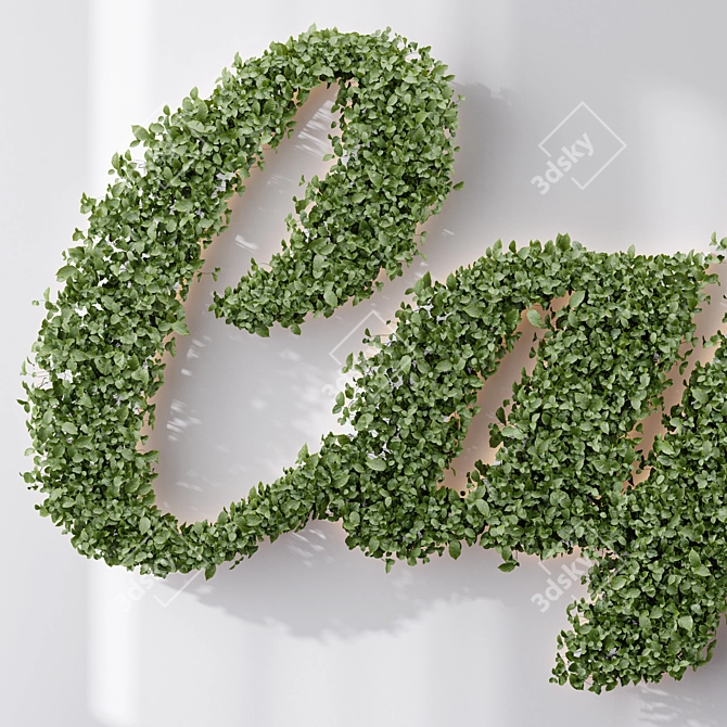 Indoor Letter Wall Plants 3D model image 3