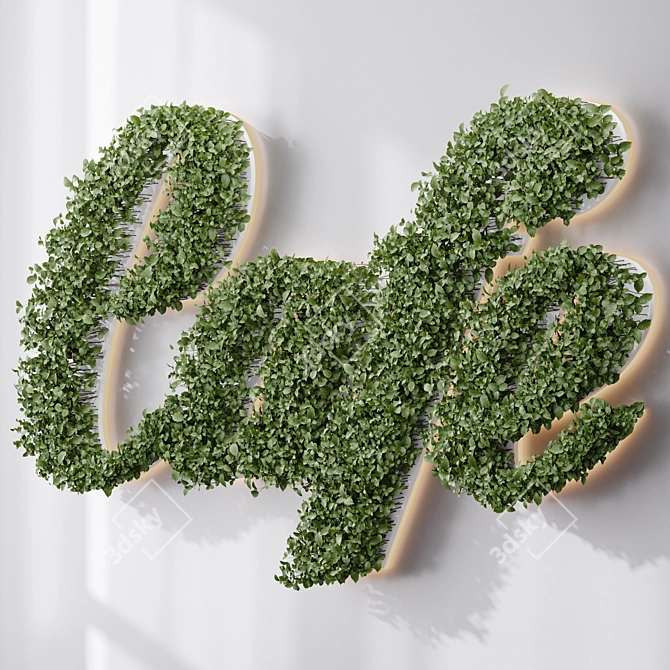 Indoor Letter Wall Plants 3D model image 4