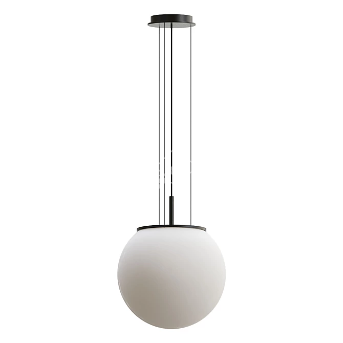 Minimalist Glass Globe Pendant Light 3D model image 1