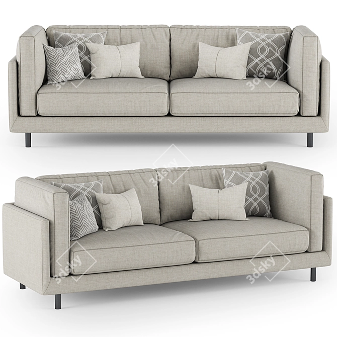 ALFEO Modern Sofa: Stylish & Comfortable 3D model image 1